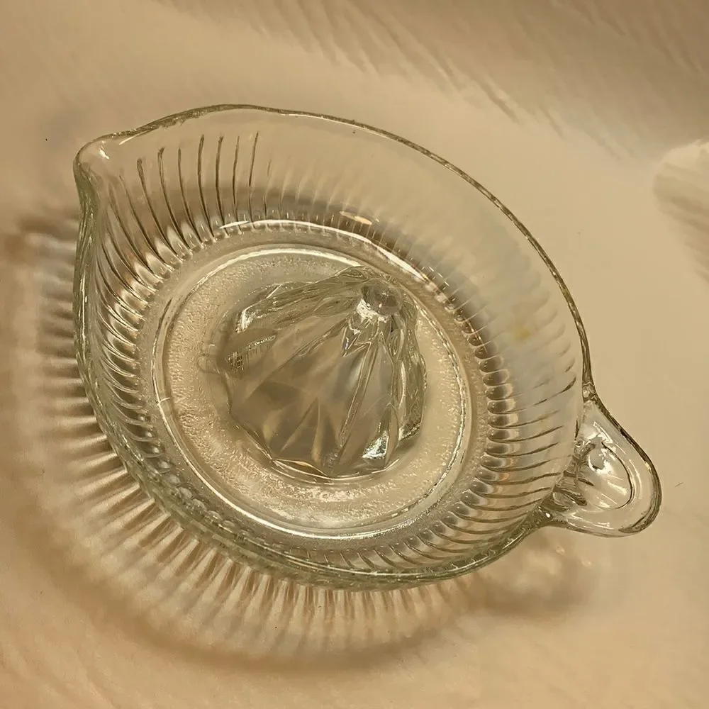 Mid Century Vintage Pressed Glass Juicer Reamer
